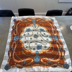 Elegant Scarf with Intricate equestrian Design.
